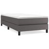 vidaXL Estructura de cama con somier cuero sint&eacute;tico gris 100x200 cm