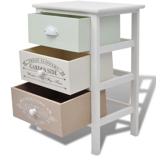 vidaXL Mueble de almacenaje estilo francés con 3 cajones madera