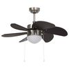 vidaXL Ventilador de techo con l&aacute;mpara marr&oacute;n oscuro 76 cm