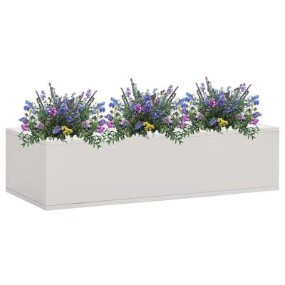 vidaXL Caja de flores de oficina de acero gris claro 90x40x23 cm