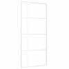 vidaXL Puerta corredera ESG vidrio y aluminio blanca 90x205 cm