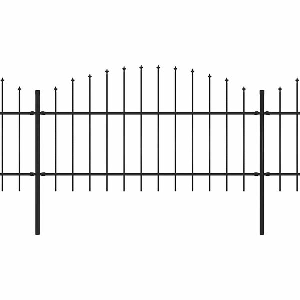 vidaXL Valla de jard&iacute;n con punta de lanza de acero 1781,5x125 cm negra