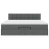 vidaXL Estructura cama otomana colch&oacute;n tela gris oscuro 180x200cm