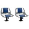 vidaXL Asientos plegables de barco 4 uds azul y blanco 48x51x41 cm