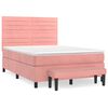 vidaXL Cama box spring con colch&oacute;n terciopelo rosa 140x200 cm