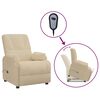 vidaXL Sill&oacute;n reclinable elevador de piel de ante blanco crema