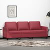 vidaXL Sof&aacute; de 3 plazas de cuero sint&eacute;tico rojo vino 180 cm