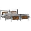 vidaXL Estructura de cama sin colch&oacute;n metal roble ahumado 183x213 cm