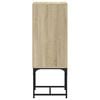 vidaXL Armario auxiliar con puerta de vidrio roble Sonoma 35x37x100 cm