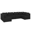 vidaXL Set de muebles de jardín 6 pzas y cojines ratán sintético negro
