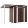 vidaXL Cobertizo jard&iacute;n tejado alargado acero marr&oacute;n 277x107x181 cm