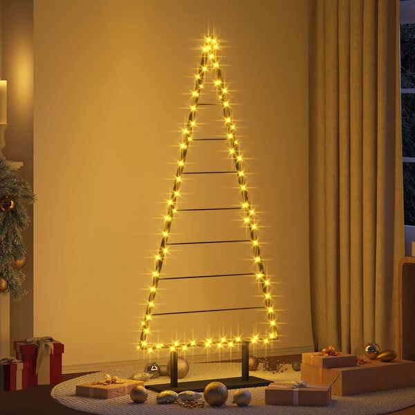 vidaXL &Aacute;rbol de Navidad de metal con soporte Negro 180 cm Acero