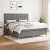 vidaXL Cama box spring con colch&oacute;n tela gris oscuro 180x200 cm