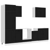 vidaXL Mueble de cocina Lucca negra 7 piezas madera contrachapada