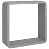 vidaXL Estantes cubo de pared 3 unidades MDF gris