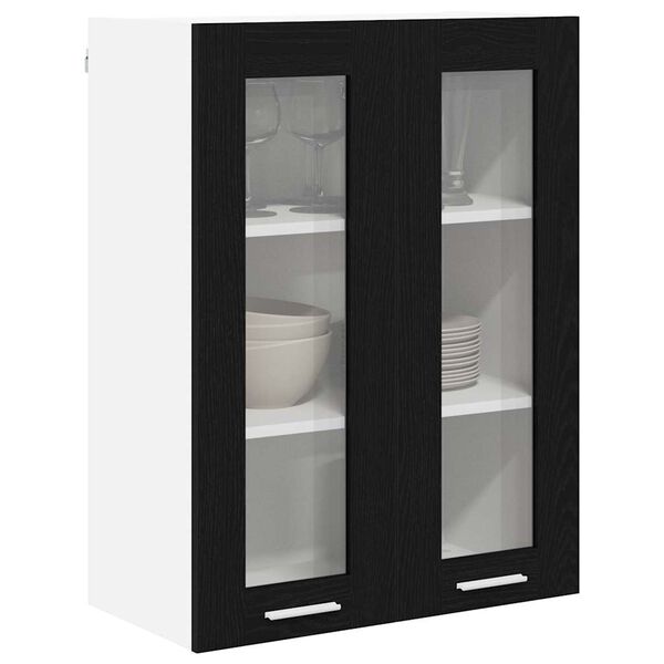 vidaXL Mueble colgante con almacenamiento Roble Negro 60 x 31 x 80 cm
