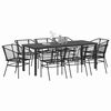 vidaXL Conjunto de Comedor de Jard&iacute;n 9 pcs Negro rat&aacute;n sint&eacute;tico