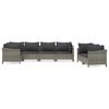 vidaXL Set de muebles de jard&iacute;n 7 pzas y cojines rat&aacute;n sint&eacute;tico gris
