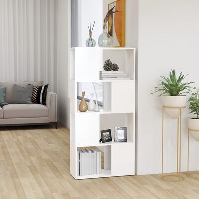 vidaXL Librería separador madera contrachapada blanco 60x24x124,5 cm