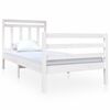 vidaXL Estructura de cama individual de madera maciza blanco 90x190 cm