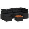 vidaXL Conjunto de sof&aacute;s de jard&iacute;n 7 uds. Negro rat&aacute;n sint&eacute;tico