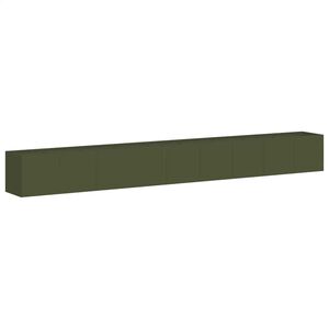 vidaXL Jardinera de acero laminado en fr&iacute;o verde oliva 360x40x40 cm