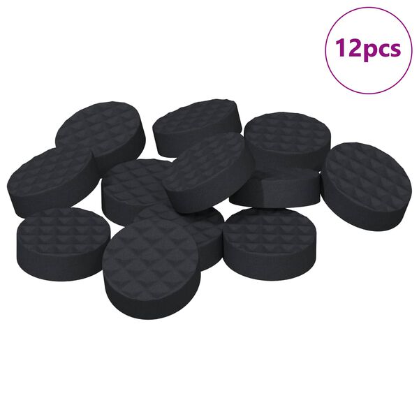 vidaXL Almohadillas para Pies de Muebles 12 pcs Negro &Oslash; 14 x 4 mm EVA