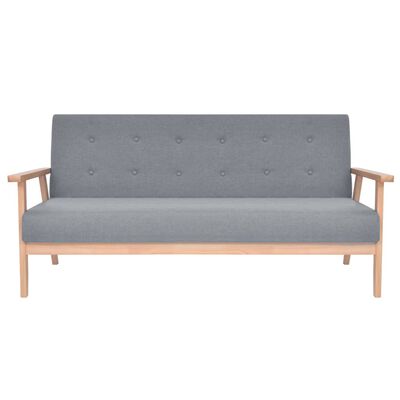 vidaXL Juego de sofás de 2 piezas tela gris claro