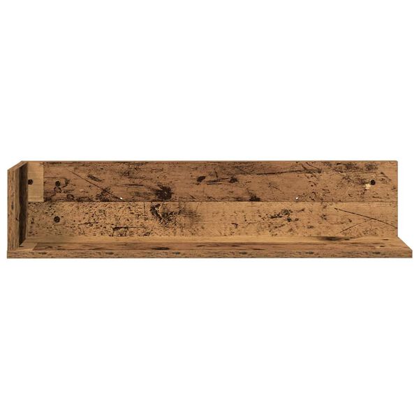 vidaXL Estantes de pared 2 uds madera envejecida 75x16,5x16,5 cm