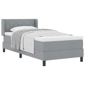 vidaXL Cama tipo Box Spring Gris Claro 190 x 90 cm Poli&eacute;ster