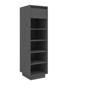 vidaXL Mueble zapatero de madera maciza de pino gris 30x34x105 cm
