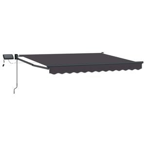 vidaXL Toldo manual retr&aacute;ctil con LEDs Gris antracita 3,5 x 2 m