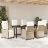 vidaXL Conjunto de Comedor de Jard&iacute;n 7 pcs Beige rat&aacute;n sint&eacute;tico
