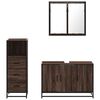 vidaXL Set de muebles ba&ntilde;o 3 pzas madera contrachapada roble marr&oacute;n