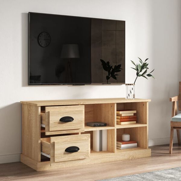 vidaXL Mueble de TV madera contrachapada roble Sonoma 102x35,5x47,5 cm