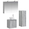 vidaXL Juego de muebles de ba&ntilde;o 4 uds. Sonoma gris