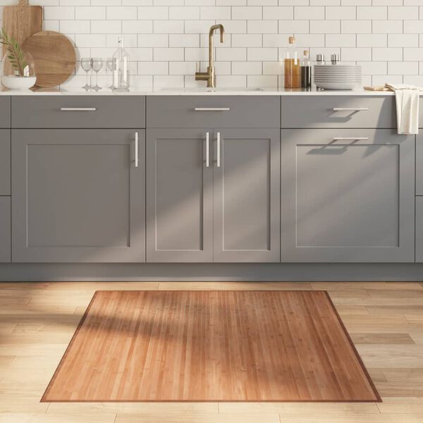 vidaXL Alfombra cuadrada bamb&uacute; color natural 100x100 cm