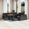 vidaXL Conjunto de sof&aacute;s de jard&iacute;n 17 pcs Negro rat&aacute;n sint&eacute;tico