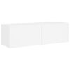vidaXL Muebles de TV de pared con luces LED 3 piezas blanco