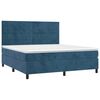 vidaXL Cama box spring colch&oacute;n y LED terciopelo azul oscuro 160x200 cm