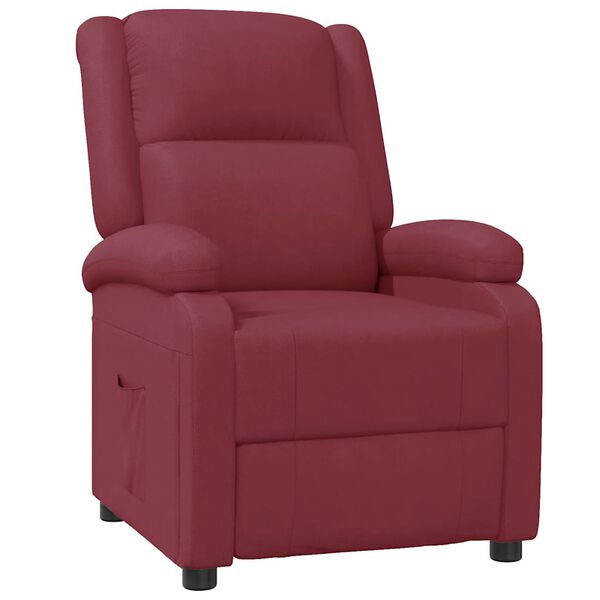 vidaXL Sill&oacute;n reclinable de cuero sint&eacute;tico rojo tinto