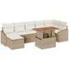 vidaXL Conjunto de sof&aacute; de jard&iacute;n 8 uds. Beige Polirat&aacute;n