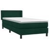 vidaXL Cama box spring con colch&oacute;n terciopelo verde oscuro 80x220 cm