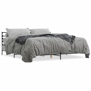 vidaXL Estructura cama madera ingenier&iacute;a metal gris Sonoma 200x200 cm