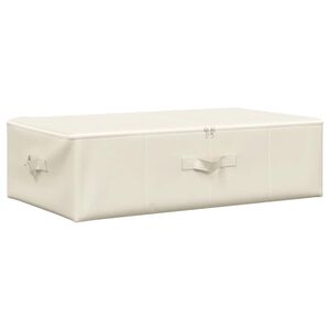 vidaXL Caja de almacenaje tela color crema 70x40x18 cm
