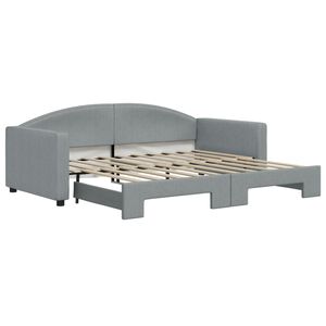 vidaXL Sof&aacute; cama nido tela gris claro 90x190 cm