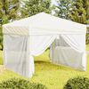 vidaXL Carpa para fiestas plegable con paredes laterales crema 3x3 m