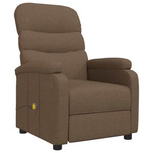 vidaXL Sill&oacute;n de masaje el&eacute;ctrico tela marr&oacute;n