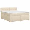 vidaXL Cama box spring con colch&oacute;n Crema 140 x 190 cm Tela