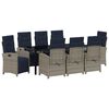 vidaXL Conjunto de Comedor de Jard&iacute;n 9 pcs Gris rat&aacute;n sint&eacute;tico